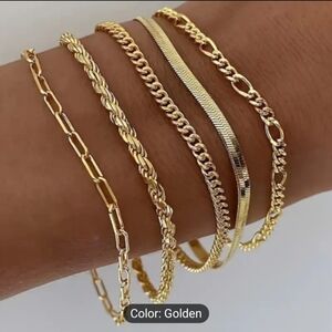 Elegant Gold Bracelet Set